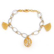 Bracciale con Ciondoli in Oro bianco, Oro giallo 18 carati