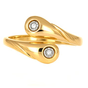 Anello - 18 carati Oro bianco, Oro giallo - 0.02ct. tw. Diamante (Naturale)