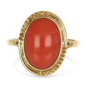 Anello - 18 carati Oro giallo Corallo