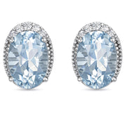 Orecchini - 18 carati Oro bianco - 1.50ct. tw. Acquamarina - Diamante