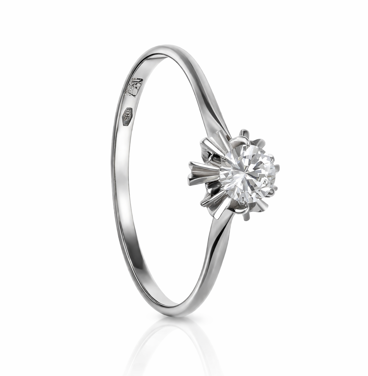 Anello - 18 carati Oro bianco - 0.25ct. tw. Diamante (Naturale)