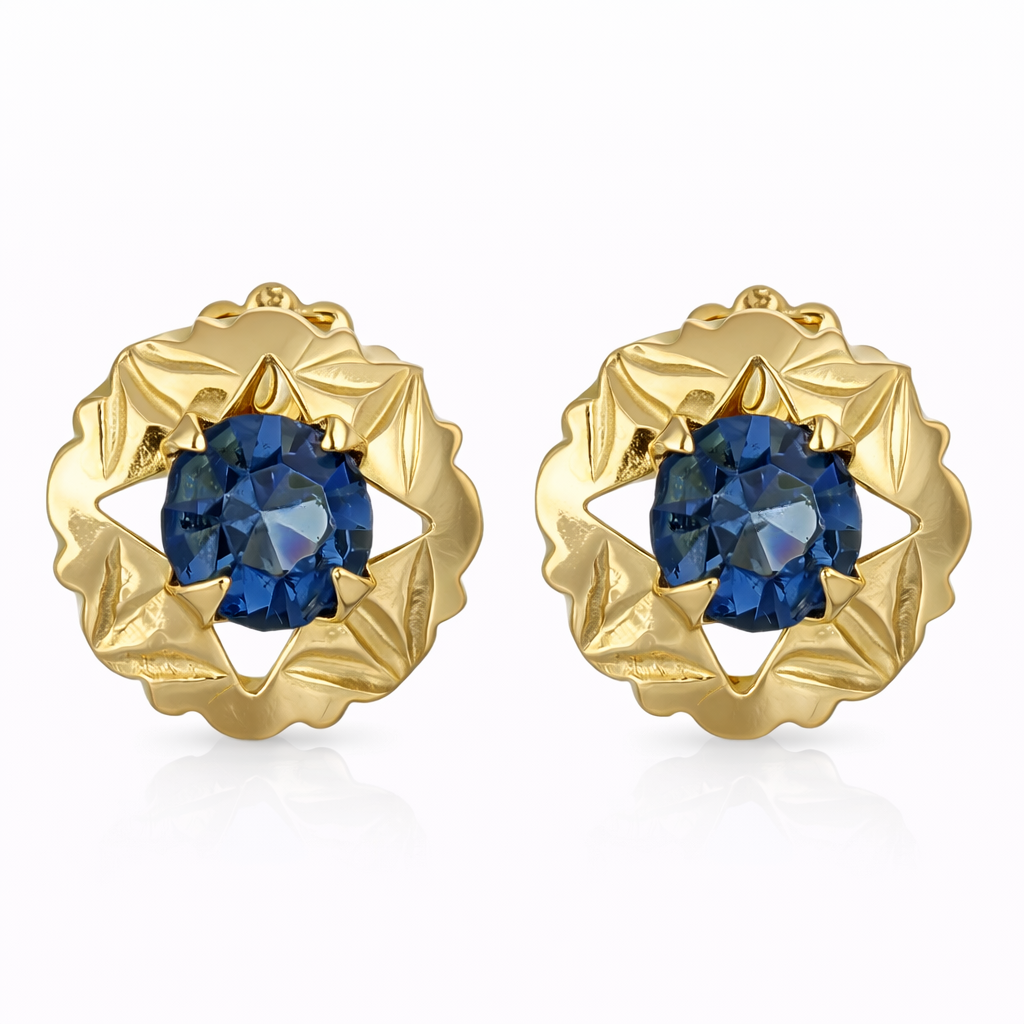 Orecchini - 18 carati Oro giallo - 0.20ct. tw. Zaffiro