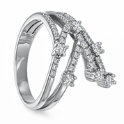 Anello - Oro bianco 18 carati - Diamanti naturali
