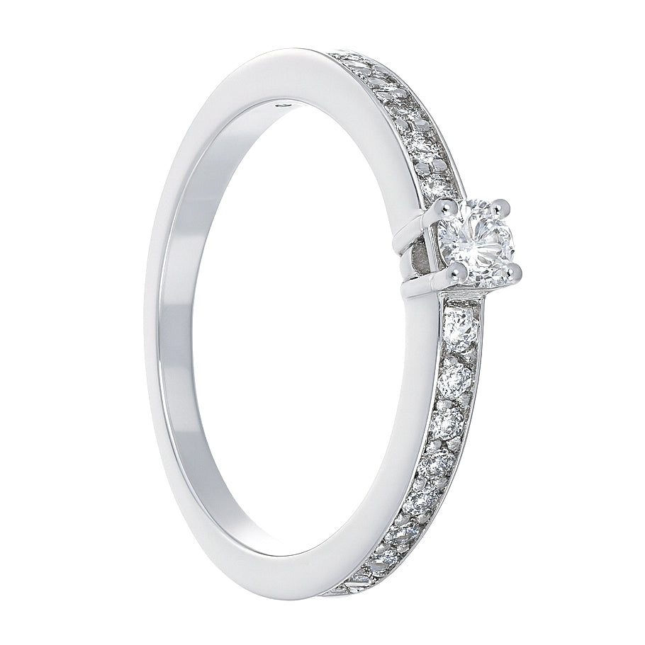 Anello - 18 carati Oro bianco - 0.31ct. tw. Diamante (Naturale)