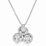 Collana con ciondolo - 18 carati Oro bianco - 0.87ct. tw. Diamante (Naturale)