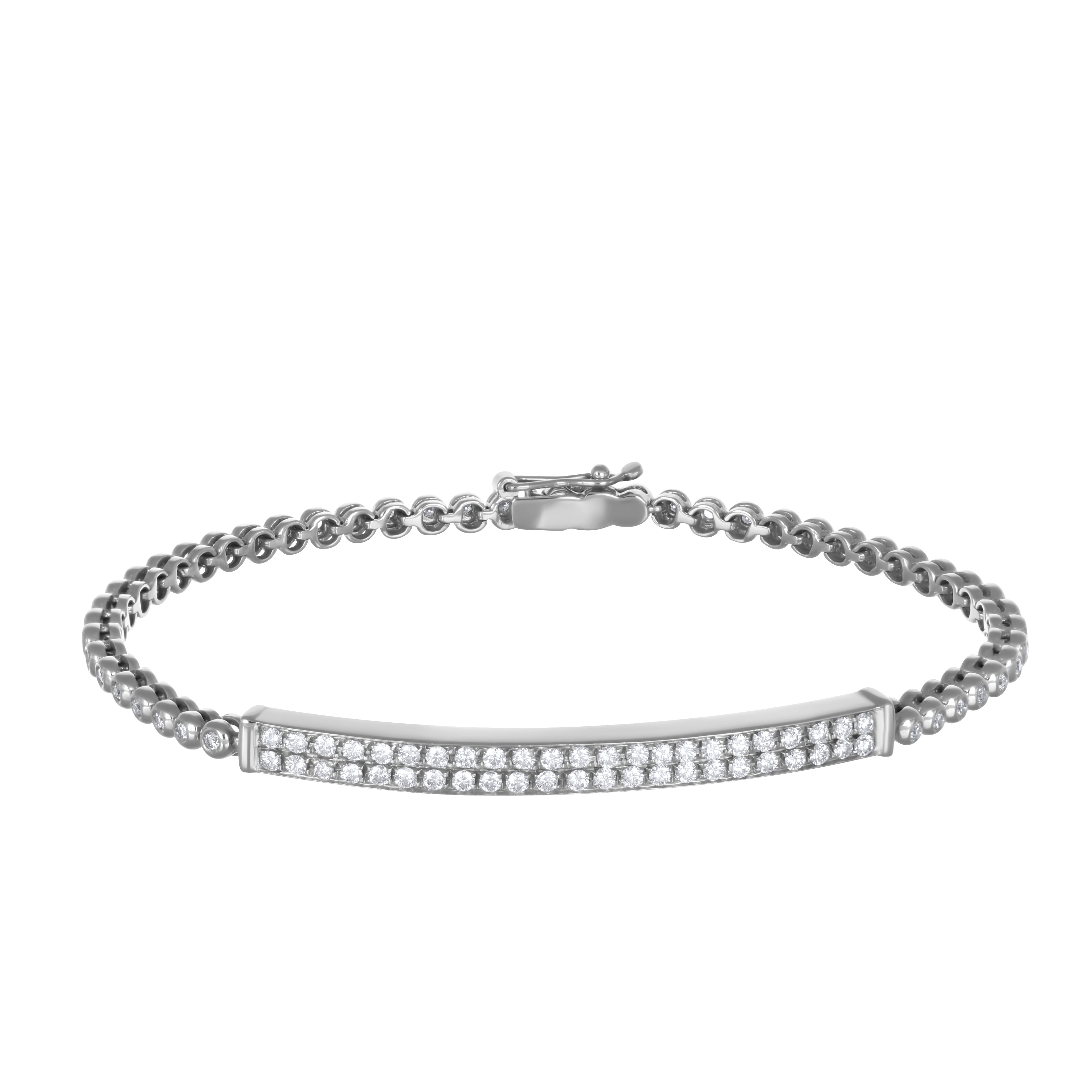 Bracciale - 18 carati Oro bianco - 1.15ct. tw. Diamante (Naturale)