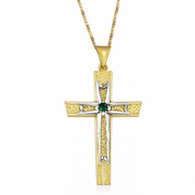 Collana con ciondolo - 18 carati Oro bianco, Oro giallo - 0.10ct. tw. Zaffiro