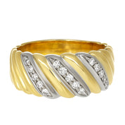 Anello - 18 carati Oro bianco, Oro giallo - 0.225ct. tw. Diamante (Naturale)