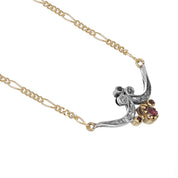 Collana con ciondolo - 18 carati Argento, Oro giallo - 0.68ct. tw. Rubino - Diamante