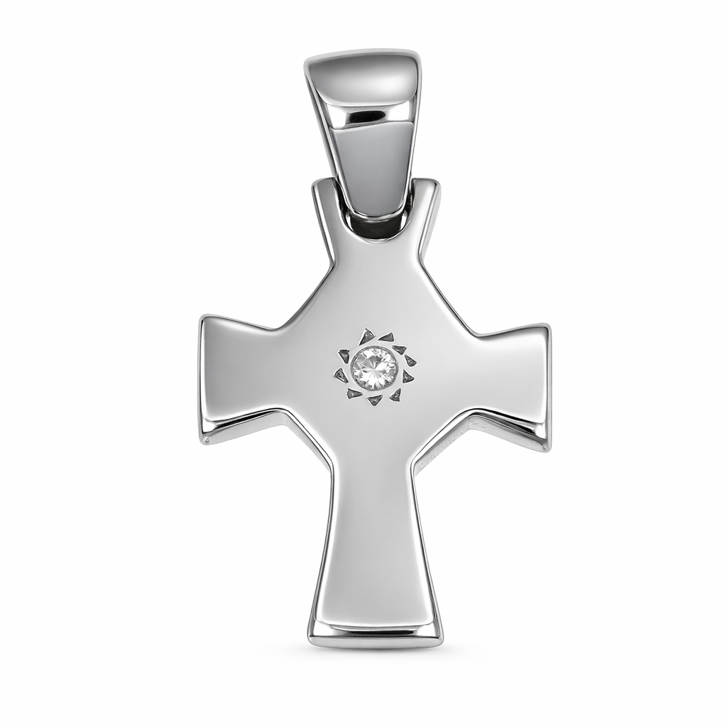 Ciondolo - 18 carati Oro bianco - 0.01ct. tw. Diamante (Naturale)