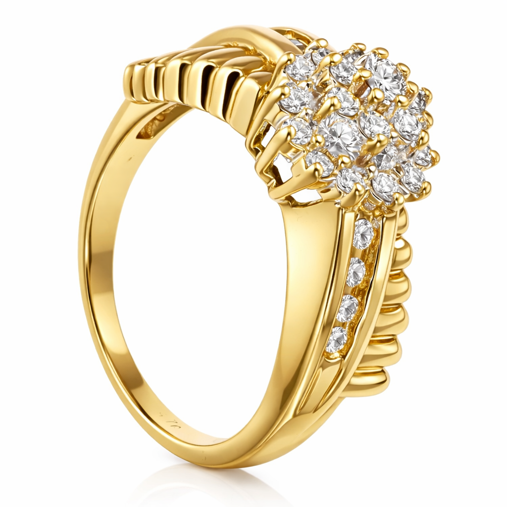 Anello - 14 carati Oro bianco, Oro giallo - 0.41ct. tw. Diamante (Naturale)