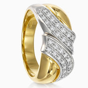 Anello - 18 carati Oro giallo, Oro bianco - 0.30ct. tw. Diamante (Naturale)