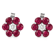 Orecchini - 18 carati Oro bianco - 2.26ct. tw. Rubino - Diamante