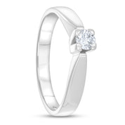 Anello - Oro bianco 18 kt. - 0,18 ct. tw. Diamante (Naturale)