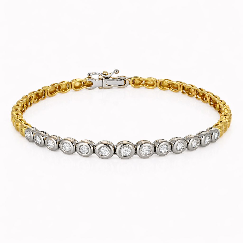 Bracciale - 18 carati Oro bianco, Oro giallo - 0.70ct. tw. Diamante (Naturale) - Made in Italy - Handmade