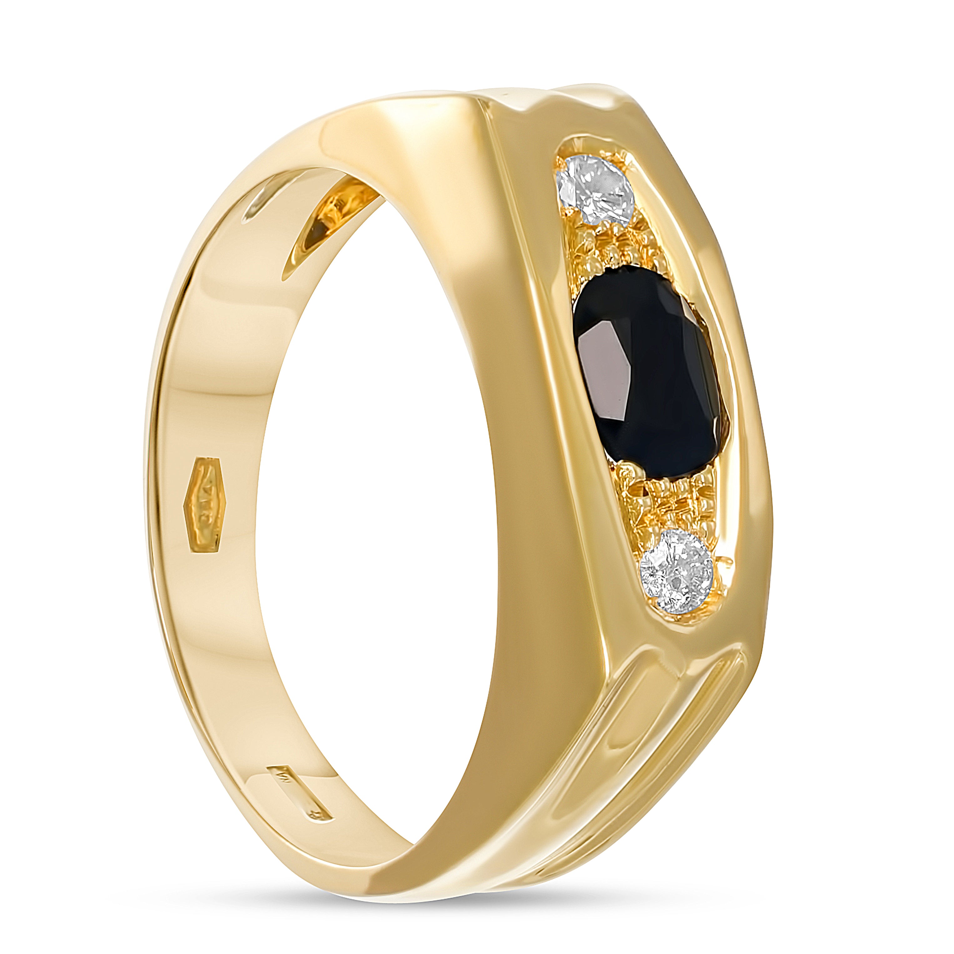 Anello - 18 carati Oro bianco, Oro giallo - 0.55ct. tw. Zaffiro - Diamante