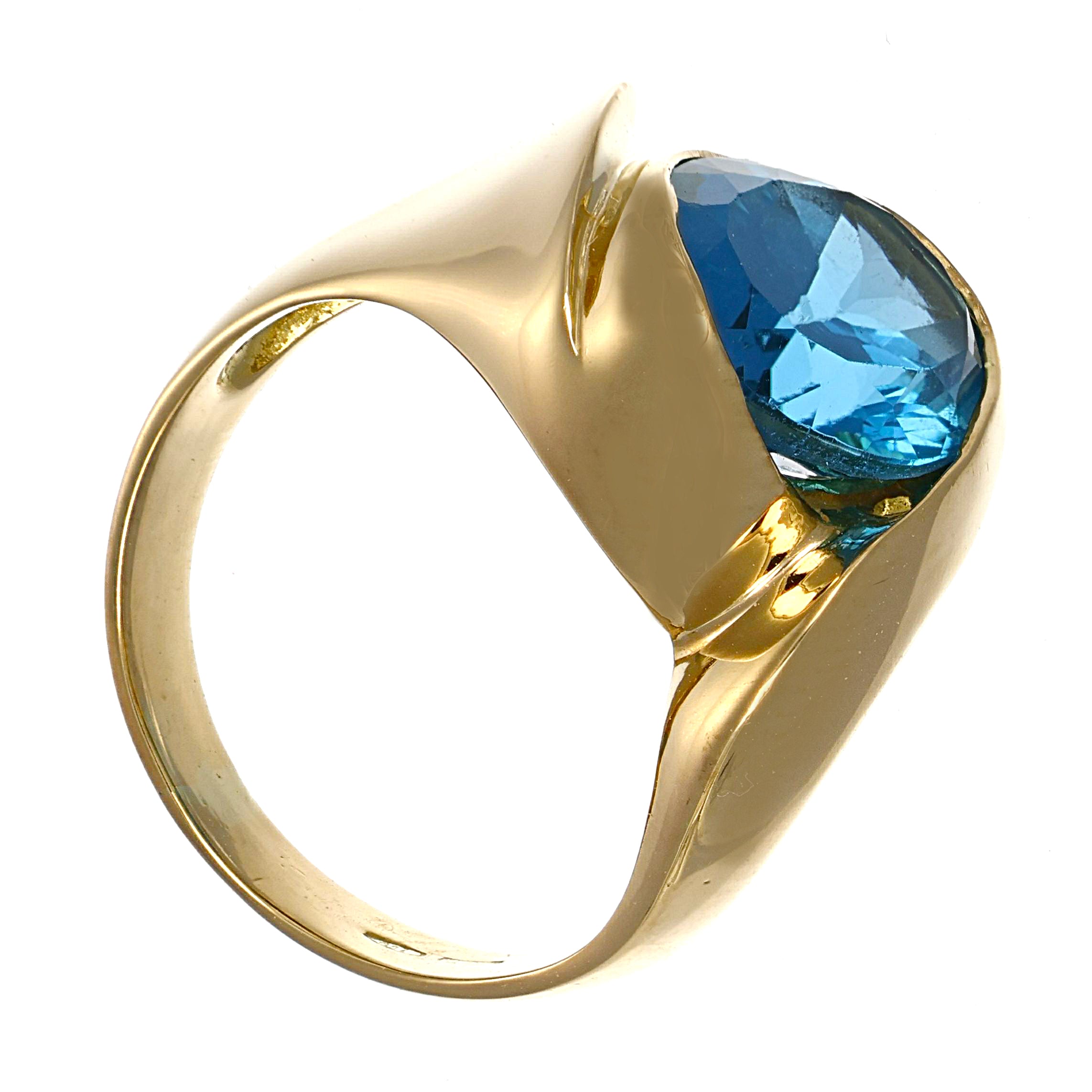 Anello - 18 carati Oro giallo - 4.00ct. tw. Topazio