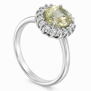 Anello - 18 carati Oro bianco - 2.59ct. tw. Tormalina - Diamante