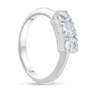 Anello - 18 carati Oro bianco - 0.99ct. tw. Diamante (Naturale)