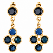Orecchini - 18 carati Oro giallo - 1.36ct. tw. Zaffiro - Mde In Italy - Handmade