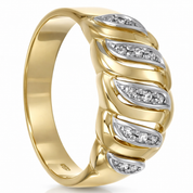 Anello in Oro Giallo , Oro Bianco 18 carati con n 11 Diamanti da 0.01 Ct tot 0.11