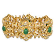 Bracciale - 18 carati Oro giallo - 7,50 ct. Giada-Diamante