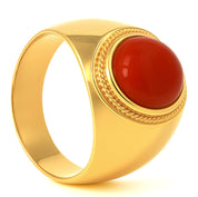 Anello - 18 carati Oro giallo Corallo