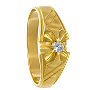 Anello - 18 carati Oro giallo - 0.08ct. tw. Diamante (Naturale)