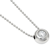 Collana con ciondolo - 18 carati Oro bianco - 0.07ct. tw. Diamante (Naturale)