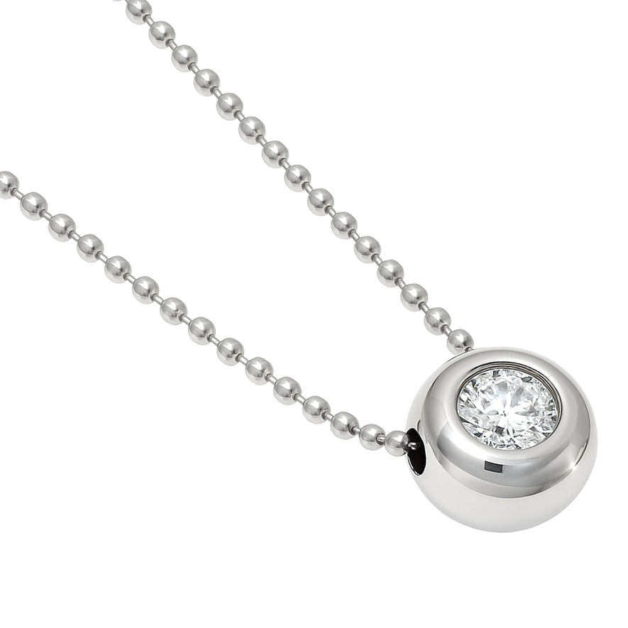 Collana con ciondolo - 18 carati Oro bianco - 0.07ct. tw. Diamante (Naturale)