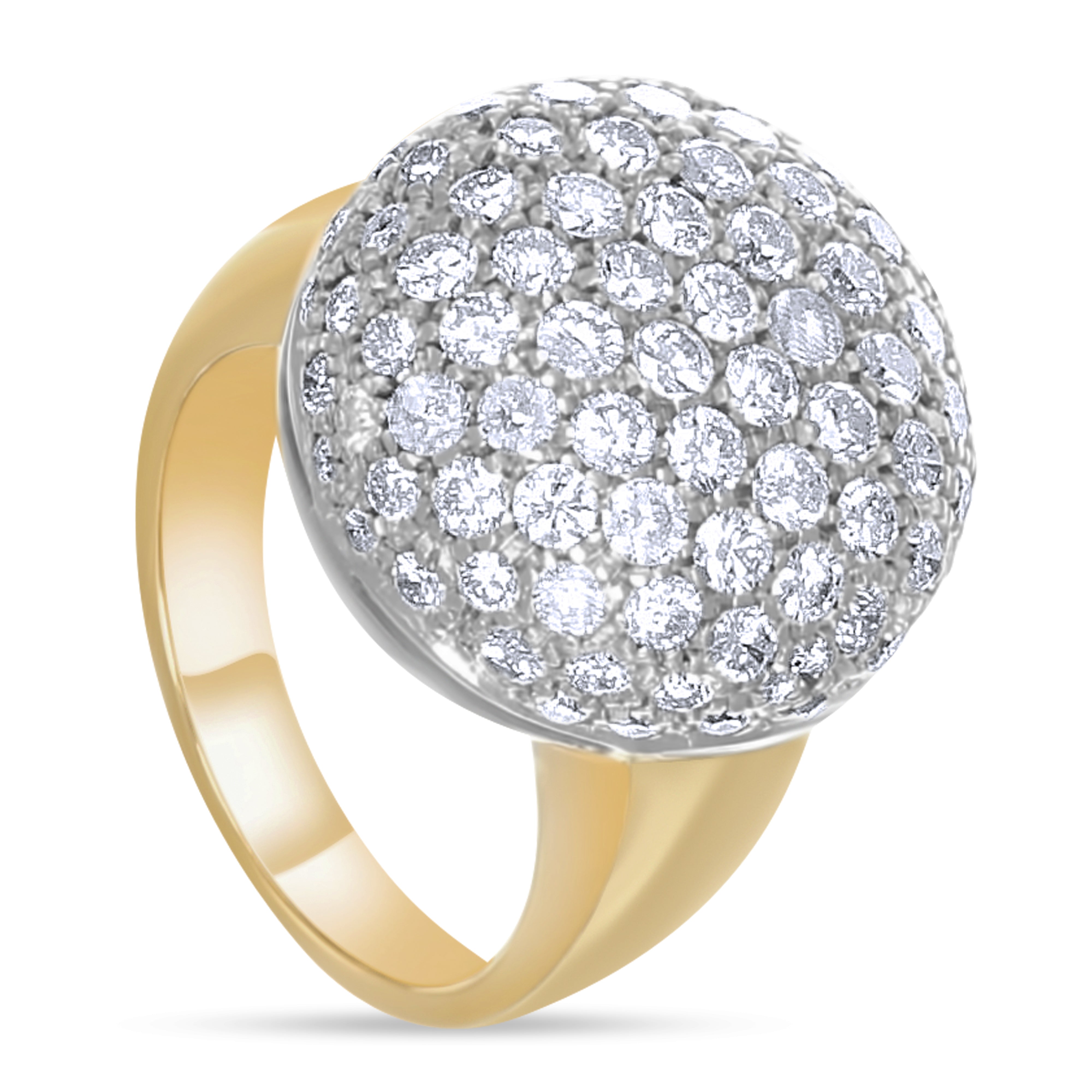 Anello - 18 carati Oro bianco, Oro giallo - 3.00ct. tw. Diamante (Naturale)