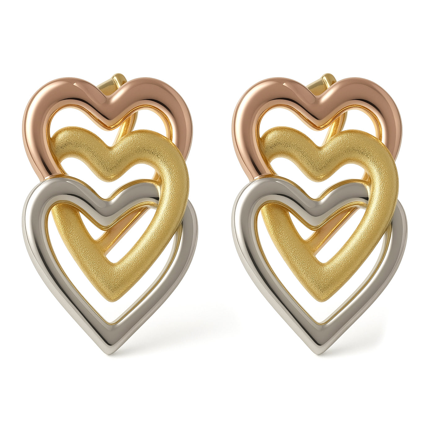 Orecchini - 18 carati Oro giallo, Oro rosa, Oro bianco