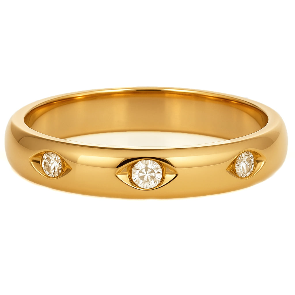 Anello - 18 carati Oro giallo - 0.08ct. tw. Diamante (Naturale)