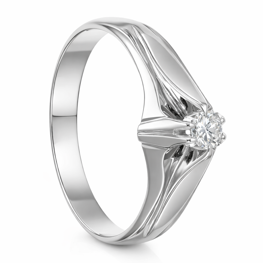 Anello - 18 carati Oro bianco - 0.13ct. tw. Diamante (Naturale)