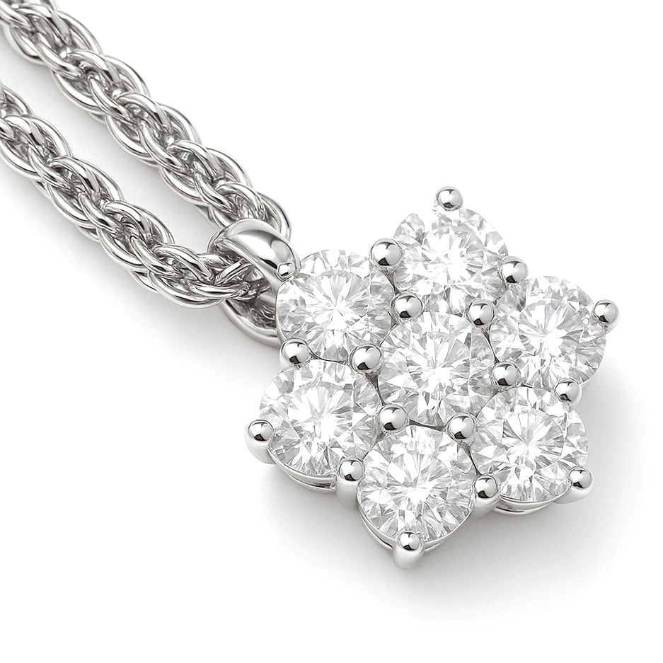 Collana con ciondolo - 18 carati Oro bianco - 0.42ct. tw. Diamante (Naturale)