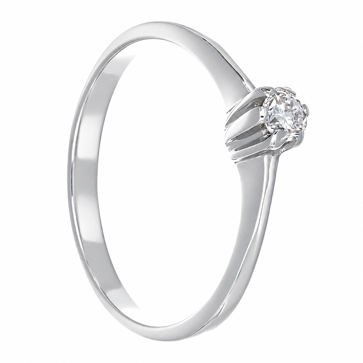 Anello - 18 carati Oro bianco - 0.09ct. tw. Diamante (Naturale)