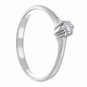 Anello - 18 carati Oro bianco - 0.09ct. tw. Diamante (Naturale)
