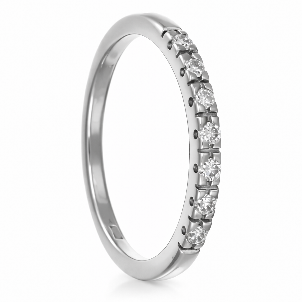 Anello - 18 carati Oro bianco - 0.105ct. tw. Diamante (Naturale)