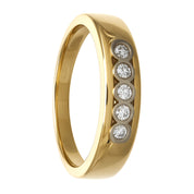 Anello - 18 carati Oro bianco, Oro giallo - 0.10ct. tw. Diamante (Naturale)