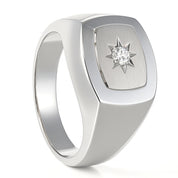 Anello - 18 carati Oro bianco - 0.03ct. tw. Diamante (Naturale)