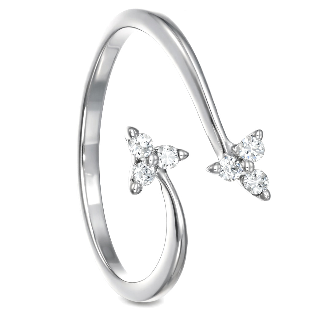 Anello - 14 carati Oro bianco - 0.15ct. tw. Diamante (Naturale)