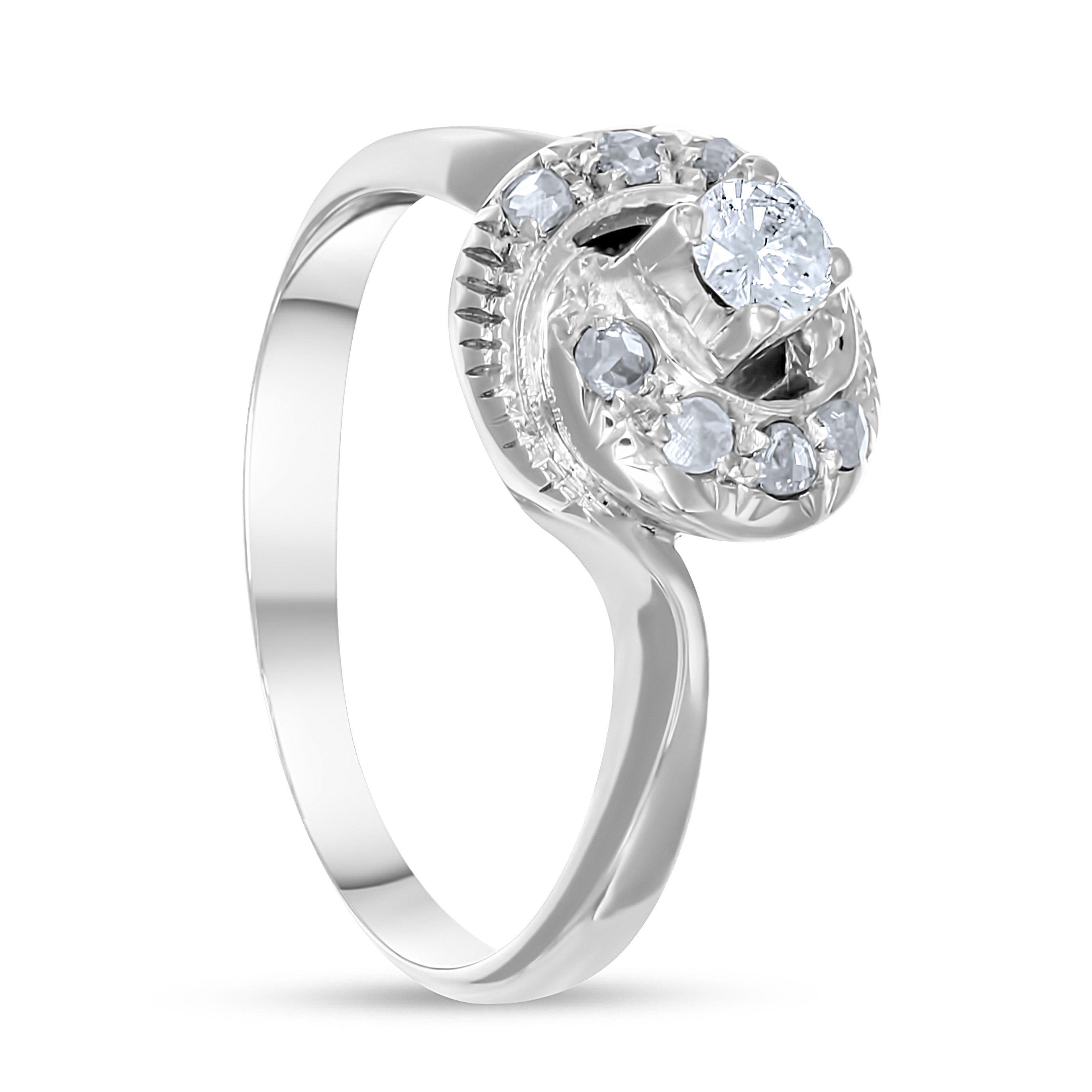 Anello - Oro bianco 18 kt. - 0,27 ct. tw. Diamante (Naturale)