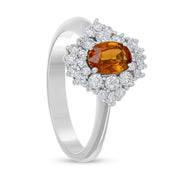 Anello - 18 carati Oro bianco Tormalina - Diamante