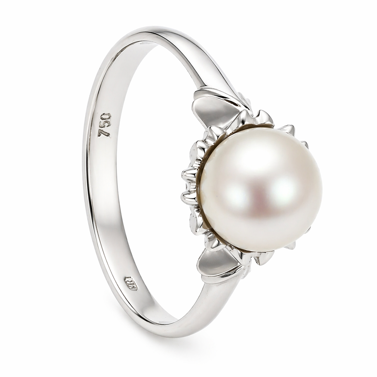 Anello - 18 carati Oro bianco - Perla