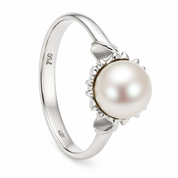 Anello - 18 carati Oro bianco - Perla