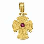 Ciondolo - 18 carati Oro giallo - 0.04ct. tw. Rubino