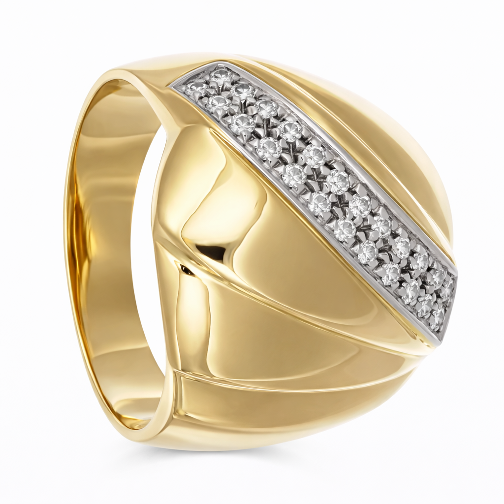 Anello - 18 carati Oro giallo, Oro bianco - 0.39ct. tw. Diamante (Naturale)