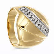 Anello - 18 carati Oro giallo, Oro bianco - 0.39ct. tw. Diamante (Naturale)