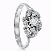 Anello in oro bianco 18 carati con n 3  Diamanti da 0,24 ct tot