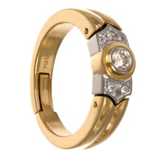 Anello - 18 carati Oro bianco, Oro giallo - 0.19ct. tw. Diamante (Naturale)